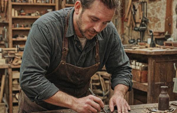 Master craftsman working on antique restoration
