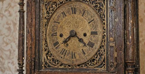 Antique grandfather clock before restoration