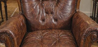 Leather armchair restoration