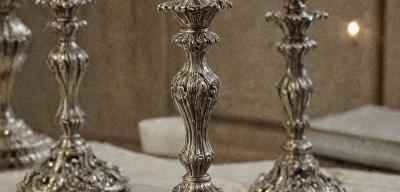 Antique silver candlesticks restoration